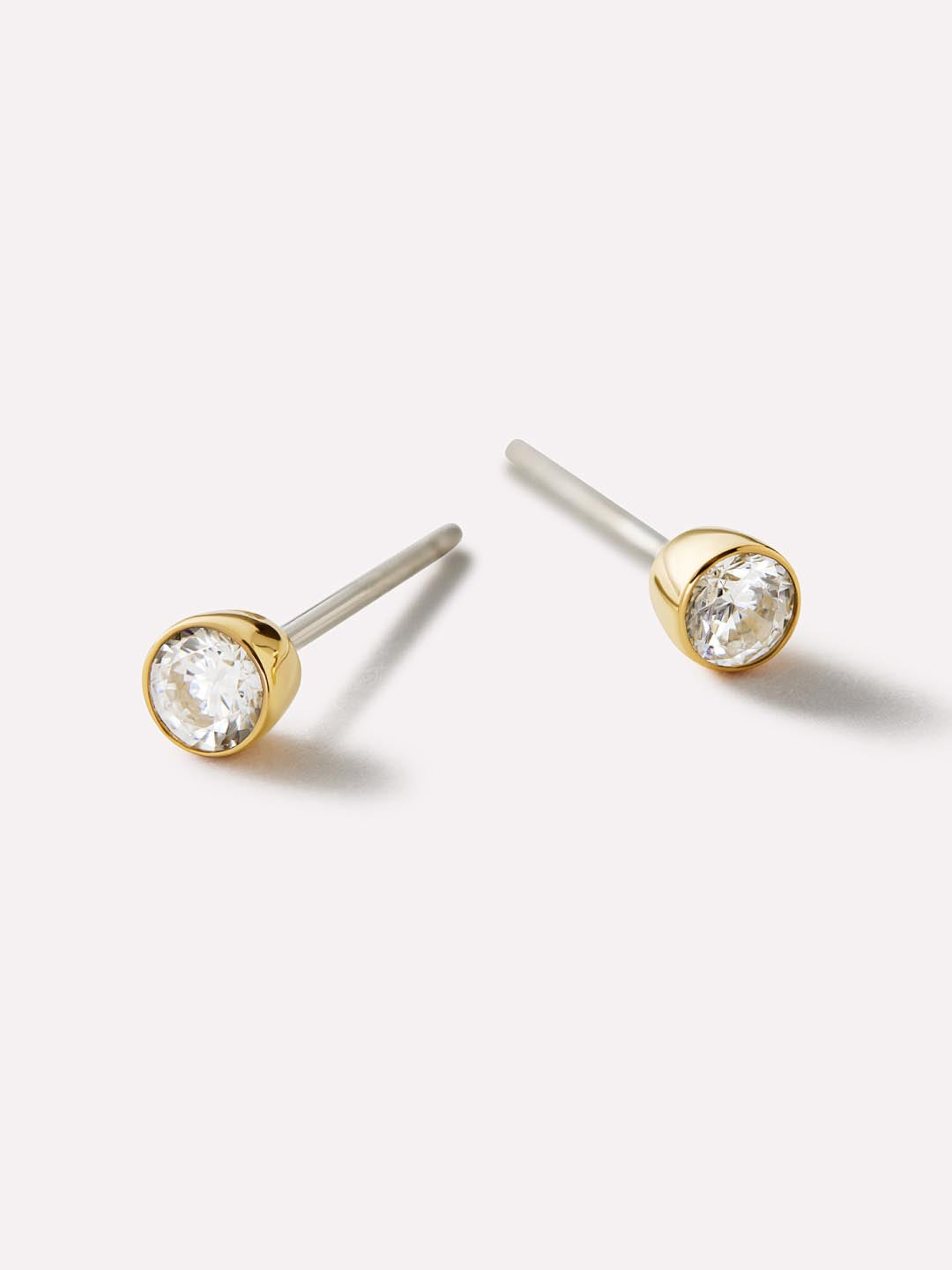 Gold Stud Earrings - Invisible Set Studs Medium