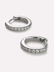 Gold Huggie Hoop Earrings - Pave Huggie Hoops