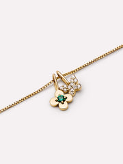 Solid Yellow Gold - Diamond Mini Flower Charm
