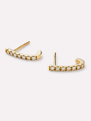 Gold Stud Earrings - Diamond Huggie Stud Earrings