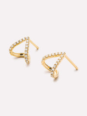 Solid White Gold - Diamond Velora Huggie Studs