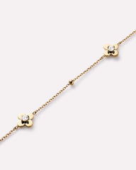 Solid Gold Diamond Solid Bloom Fine Flower Spring Ring Clasp Charm Bracelets Ana Luisa Mini Flower Station Bracelet