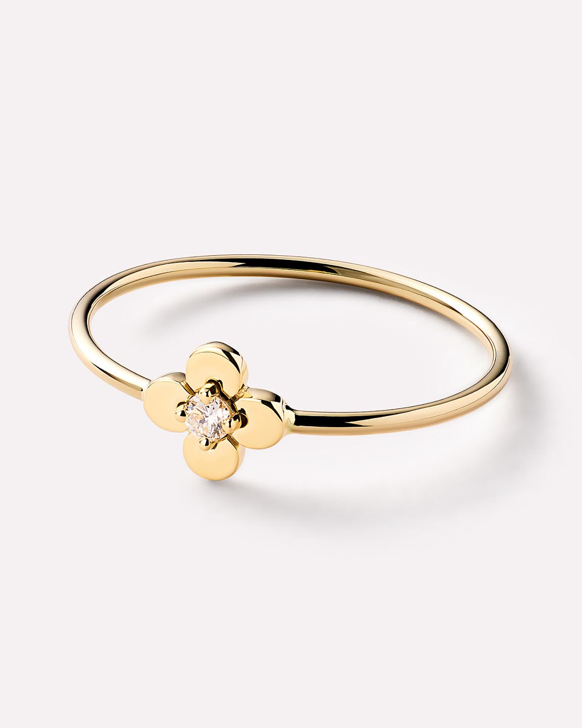 Solid Gold Diamond Solid Bloom Fine Flower Stone Rings For Women Ana Luisa Mini Diamond Flower Ring