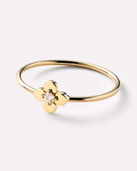 Solid Gold Diamond Solid Bloom Fine Flower Stone Rings For Women Ana Luisa Mini Diamond Flower Ring