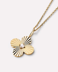 Solid Gold Diamond Solid Bloom Spring Ring Clasp Fine Flower Pendant Necklaces Ana Luisa Large Diamond Flower Charm Necklace
