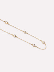 Solid Yellow Gold - Alexandrite Birthstone Station Bracelet