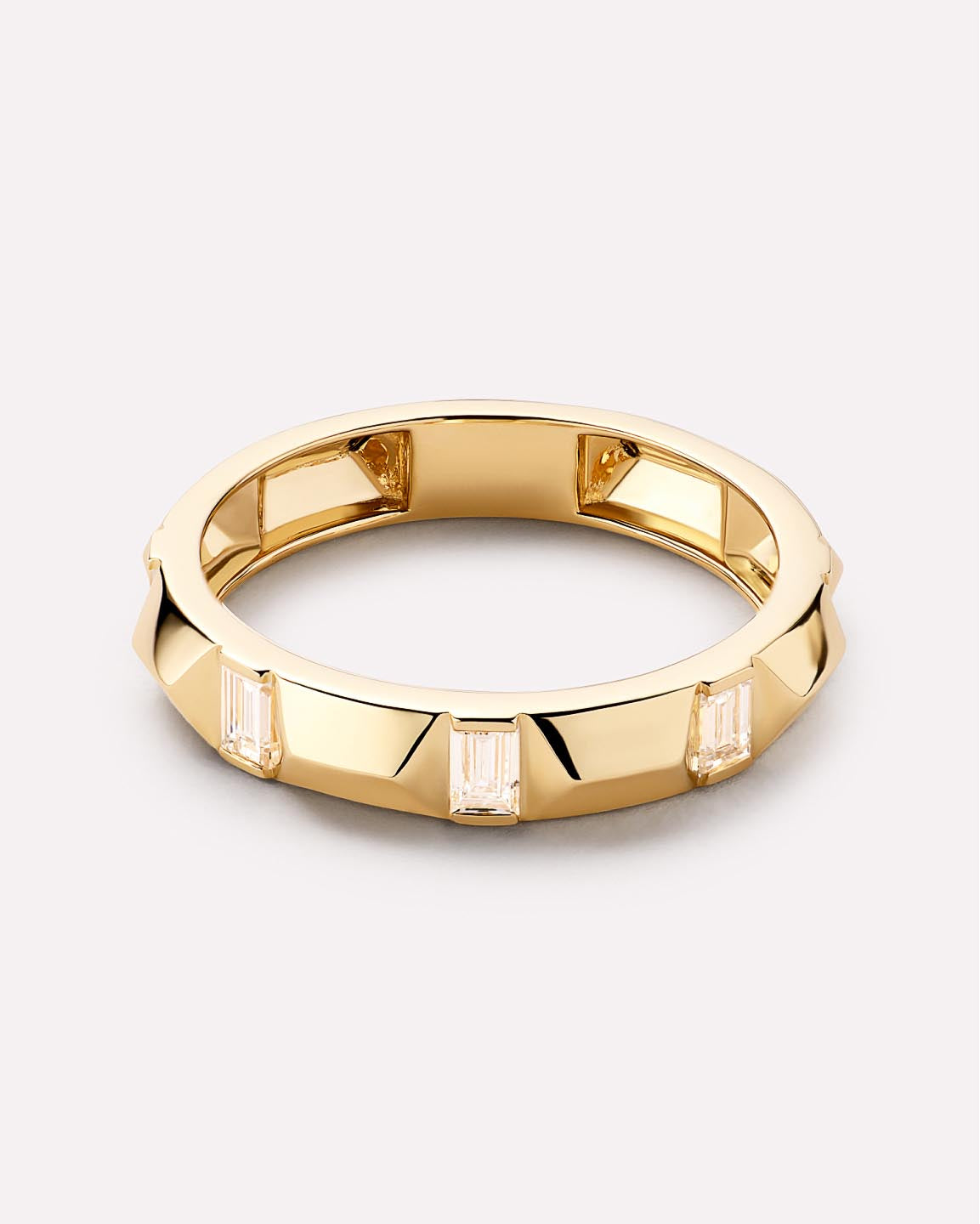 Solid Yellow Gold - Astrid Diamond Station Ring