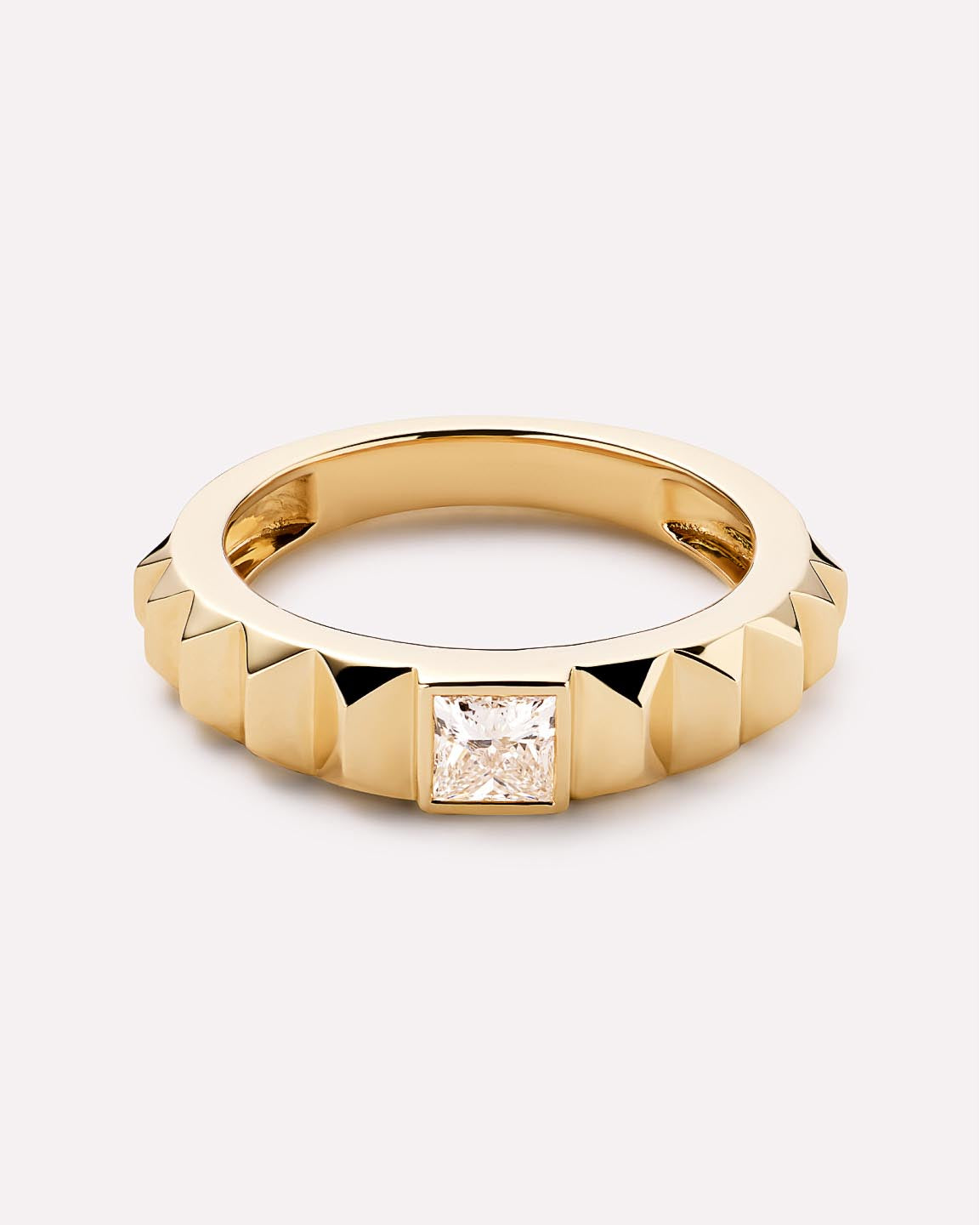Solid Yellow Gold - Astrid Diamond Station Ring