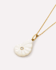 Solid Yellow Gold - Mother of Pearl Shell Charm