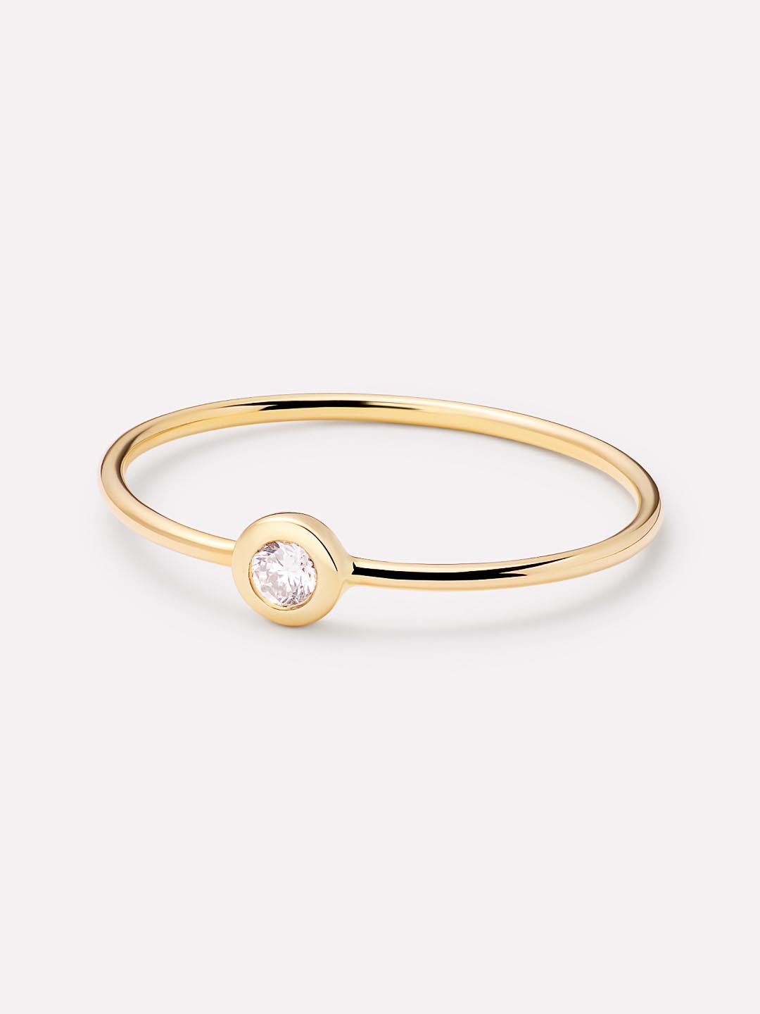 Gold Band Ring - Mini Diamond Ring