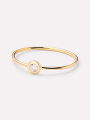 Gold Band Ring - Mini Diamond Ring