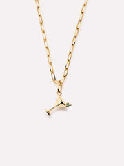 Solid Yellow Gold - Emerald Martini Charm