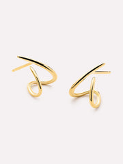 Solid White Gold - Diamond Aurora Huggie Studs