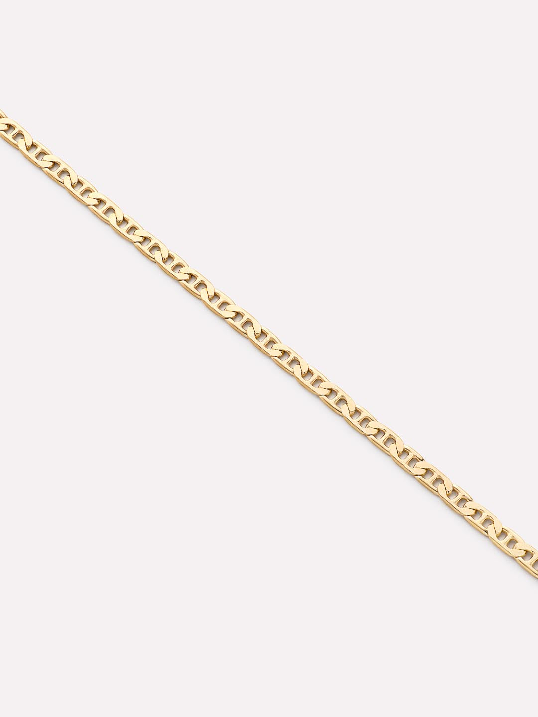 Solid Yellow Gold - Flat Mariner Chain Necklace