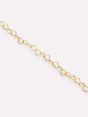 Solid Yellow Gold - Heart Chain Bracelet