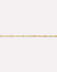 Solid Yellow Gold - Sparkle Link Chain Necklace