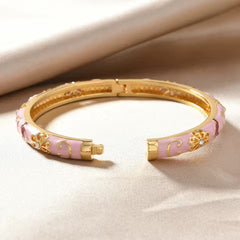 4-Piece Floral Accented Bangle Stack