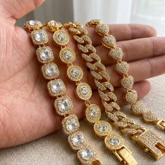 4-Piece Chunky Diamond Bracelet Stack