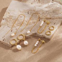 4 Pair Pearl Accented Earrings Set