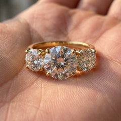 4CT 3 Moissanite Stone Set Ring