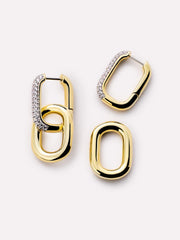 Double Hoop Earrings - Ash Double Marble Blue