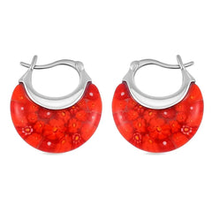 Murano Inspired Crescent Moon Earrings