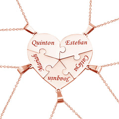 Personalized Family Heart Puzzle Necklace