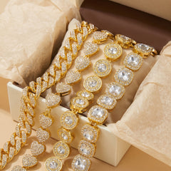 4-Piece Chunky Diamond Bracelet Stack