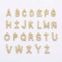 Paperclip Diamond Letter Initial Heart Charm Toggle Clasp Necklace