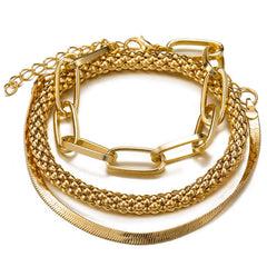3-Piece Chunky & Elegant Bracelet Stack