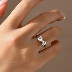Sterling Silver Moissanite Feminine Bow Ring
