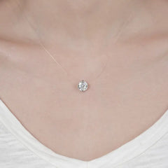 Sterling Silver 1-3 Carat Moissanite Invisible Necklace