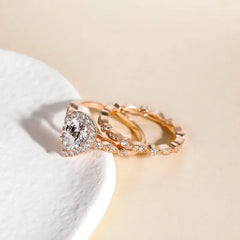 2-Piece Pear Cut Ring Set