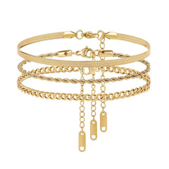 3-Piece Classic Anklet Stack