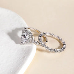 2-Piece Pear Cut Ring Set