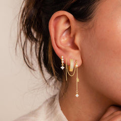 3-Piece Dainty Diamond Accented Earrings Stack