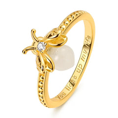 Sterling Silver Glowing Lume Firefly Ring