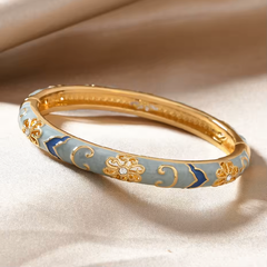 4-Piece Floral Accented Bangle Stack