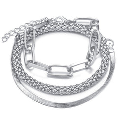 3-Piece Chunky & Elegant Bracelet Stack