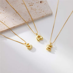 Chunky Feminine Letter Initial Necklace