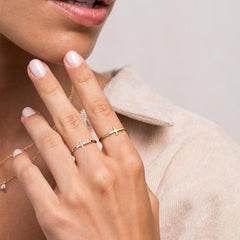 2-Piece Classy & Diamond Accented Cross Rings
