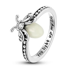 Sterling Silver Glowing Lume Firefly Ring