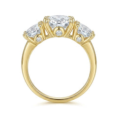 4CT 3 Moissanite Stone Set Ring