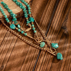 3-Piece Boho Toggle Clasp Turquoise Accented Necklace Stack
