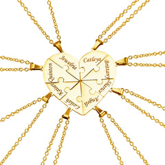 Personalized Family Heart Puzzle Necklace