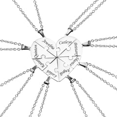 Personalized Family Heart Puzzle Necklace