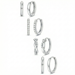 8-Piece Classic Huggie Hoop Earrings Set