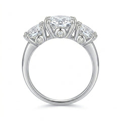 4CT 3 Moissanite Stone Set Ring