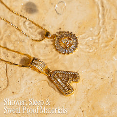 2-Piece 14K Diamond Letter Initial Necklaces