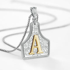 14K Elegant Cowgirl Initial Necklace